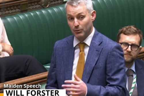 Will Forster MP speaking on the House of Commons. 