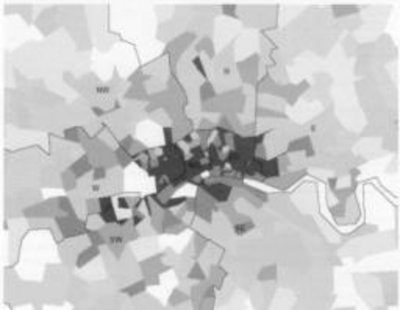 A diagram showing areas in London with potential for heat networks (source: Energy Savings Trust)