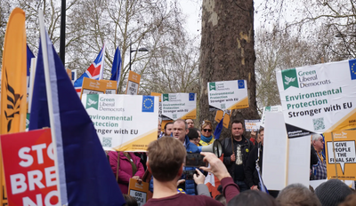 Ed Davey speaking at Lib Dem Rally - Stop Brexit March