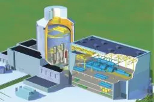 Nuclear power station cutaway