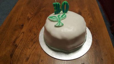 A sponge cake with roll-it-out icing